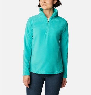 Turquoise Women's Columbia Glacial IV Half Zip Fleece Pullover | XNGYJ-4562