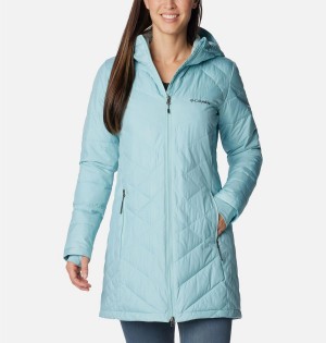 Turquoise Women's Columbia Heavenly Long Hooded Puffer Jacket | SHCMJ-1284