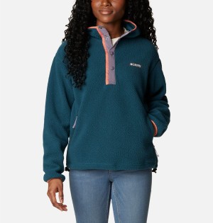 Turquoise Women's Columbia Helvetia Hoodie Pullover | PYMZV-7083