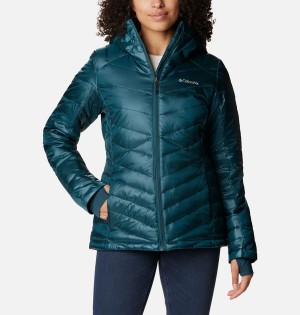 Turquoise Women's Columbia Joy Peak Insulated Hooded Puffer Jacket | JANIL-9652