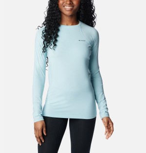 Turquoise Women's Columbia Omni Heat Midweight Baselayer Crew T-Shirt | JMPUA-7094