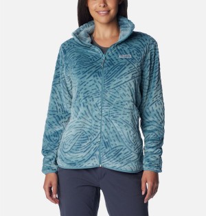 Turquoise Women's Columbia PFG Slack Water Reversible Fleece Pullover | EBSVU-3107