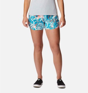 Turquoise Women's Columbia PFG Super Tamiami Pull-On Shorts | UOAQV-2078