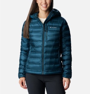 Turquoise Women's Columbia Pebble Peak Hooded Puffer Jacket | XNMUZ-8629