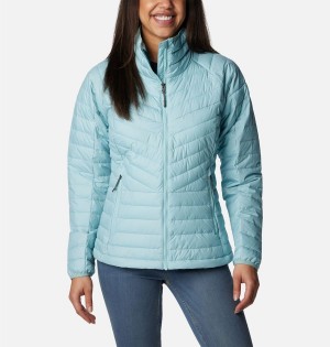 Turquoise Women's Columbia Powder Lite II Full Zip Puffer Jacket | VBLPQ-9182