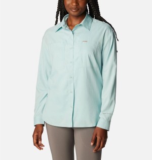 Turquoise Women's Columbia Silver Ridge Utility Long Sleeve Shirt | MFHAC-4257