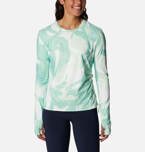 Turquoise Women's Columbia Sun Deflector Summerdry Long Sleeve T-Shirt | QHEWI-8692