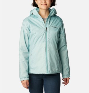 Turquoise Women's Columbia Switchback Sherpa Lined Rain Jacket | TSHXA-9036