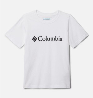 White Kids' Columbia Basin Ridge Short Sleeve Graphic T-Shirt | XWOVL-0826