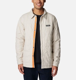 White Men's Columbia Landroamer Quilted Jacket Shirt | YNDZK-8749