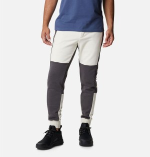 White Men's Columbia Lodge Colorblock Joggers Pants | DCURO-3267