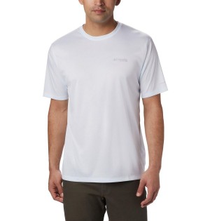 White Men's Columbia PFG Zero Rules Short Sleeve T-Shirt | PMWSR-9874