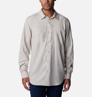 White Men's Columbia Silver Ridge Utility Lite Long Sleeve Shirt | CYZSH-6213