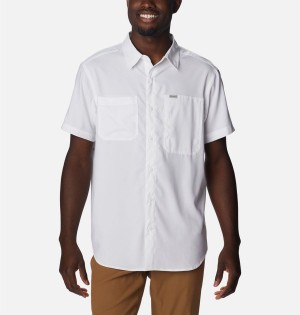 White Men's Columbia Silver Ridge UtilityLite Short Sleeve Shirt | CDNBU-3976