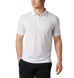 White Men's Columbia Sunday Golf Polo Shirt | GOLHI-6792