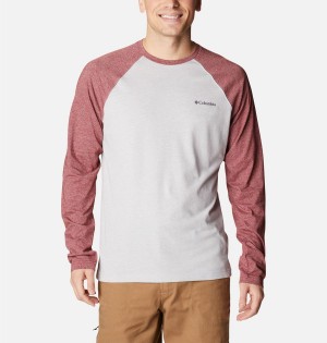 White Men's Columbia Thistletown Hills Raglan T-Shirt | ZUJFH-6845