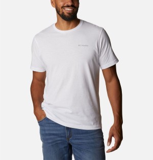 White Men's Columbia Thistletown Hills Short Sleeve T-Shirt | EYLFC-6571