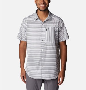 White Men's Columbia Twisted Creek III Short Sleeve Shirt | CRNWV-2145