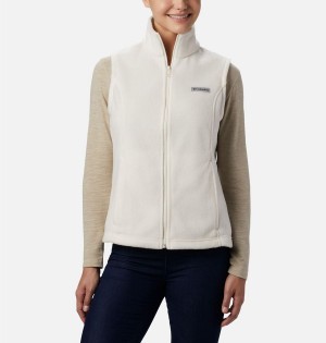 White Women's Columbia Benton Springs Fleece Vest | KXJLY-7839