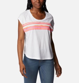 White Women's Columbia Bluebird Days Modern T-Shirt | TMFOC-1608