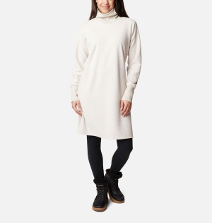 White Women's Columbia Boundless Trek Fleece Dress | IRFAB-2804