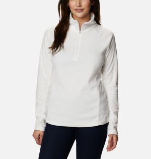 White Women's Columbia Glacial IV Half Zip Fleece Pullover | EWINC-2746