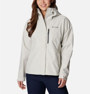 White Women's Columbia Hikebound Rain Jacket | QZJYC-8025