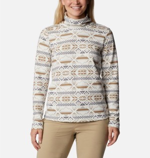 White Women's Columbia Holly Hideaway Funnel Neck Long Sleeve Pullover | MOLZD-8039