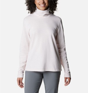 White Women's Columbia Holly Hideaway Funnel Neck Long Sleeve Pullover | MSYVC-0147