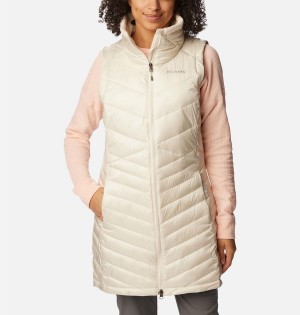 White Women's Columbia Joy Peak Long Vest | RVLCX-5068