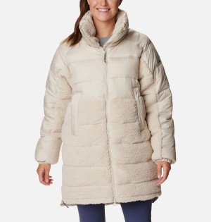 White Women's Columbia Leadbetter Point Long Puffer Jacket | GULRH-1073