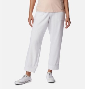 White Women's Columbia Lodge French Terry Pull-On Pants | ODXFY-7146