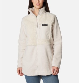 White Women's Columbia Lodge Sherpa Full Zip Fleece Jacket | CZGEX-2034