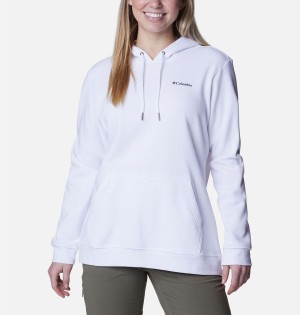 White Women's Columbia Logo II Hoodie | LZFUX-7892