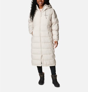 White Women's Columbia Pike Lake II Long Puffer Jacket | DUXRM-5749