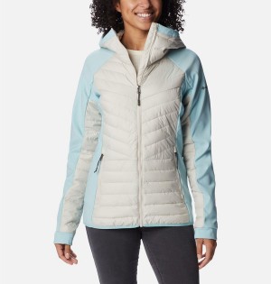 White Women's Columbia Powder Lite Hybrid Hooded Puffer Jacket | ABVUC-2140