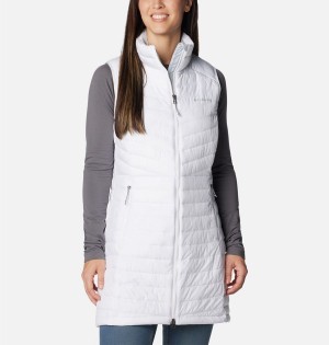 White Women's Columbia Slope Edge Long Vest | OXIPM-8152