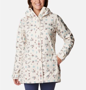 White Women's Columbia Splash A Little II Rain Jacket | MOQBX-6231