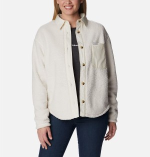 White Women's Columbia West Bend Jacket Shirt | VKPZT-0583