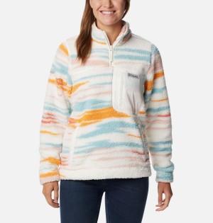 White Women's Columbia West Bend Quarter Zip Fleece Pullover | NRVQF-2709