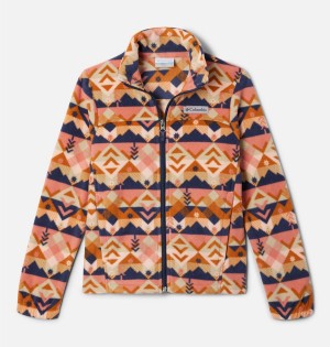 Yellow Kids' Columbia Castle Dale Printed Full Zip Fleece Jacket | AHUCV-3549