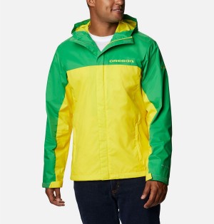 Yellow Men's Columbia Collegiate Glennaker Storm - Oregon Rain Jacket | PSODZ-5741