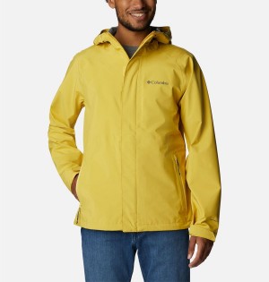 Yellow Men's Columbia Earth Explorer Shell Rain Jacket | PTHBU-3072