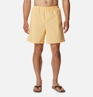 Yellow Men's Columbia PFG Backcast III Water Shorts | VMAGT-6907