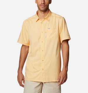 Yellow Men's Columbia PFG Slack Tide Camp Shirt | MPFHX-1830