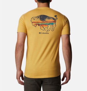 Yellow Men's Columbia Rusher Graphic T-Shirt | LMHRK-6294