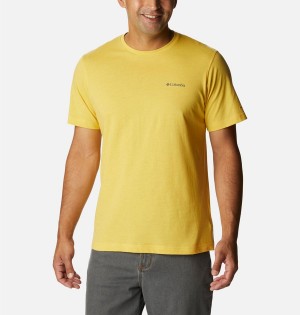 Yellow Men's Columbia Thistletown Hills Short Sleeve T-Shirt | FGXEK-8324