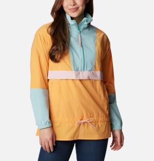 Yellow Women's Columbia Boundless Trek Anorak Windbreaker | MKGAR-3428