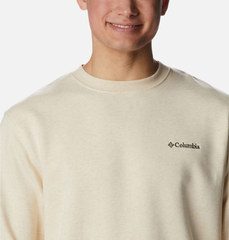 Beige Men's Columbia Hart Mountain II Crew Sweatshirt | NMQCK-6941