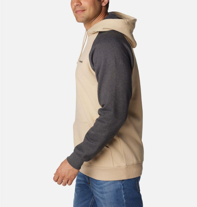 Beige Men's Columbia Hart Mountain II Hoodie | OWVQL-5329